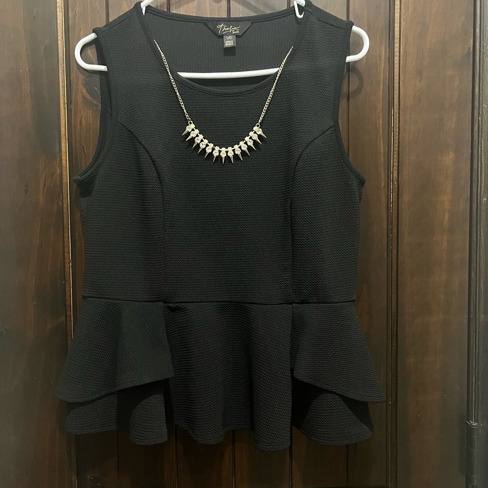 Thalia Sodi Black Peplum Blouse